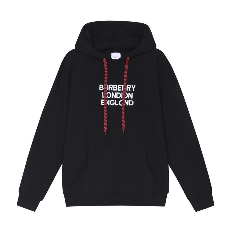 Burberry Logo Applique Hoodie In Black YSL DSQUARED2