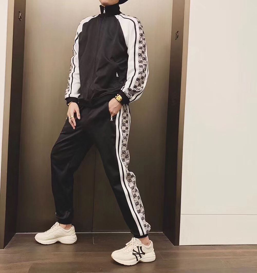 Gucci Oversize Technical Jersey Jacket Tracksuit In Black YSL DSQUARED2