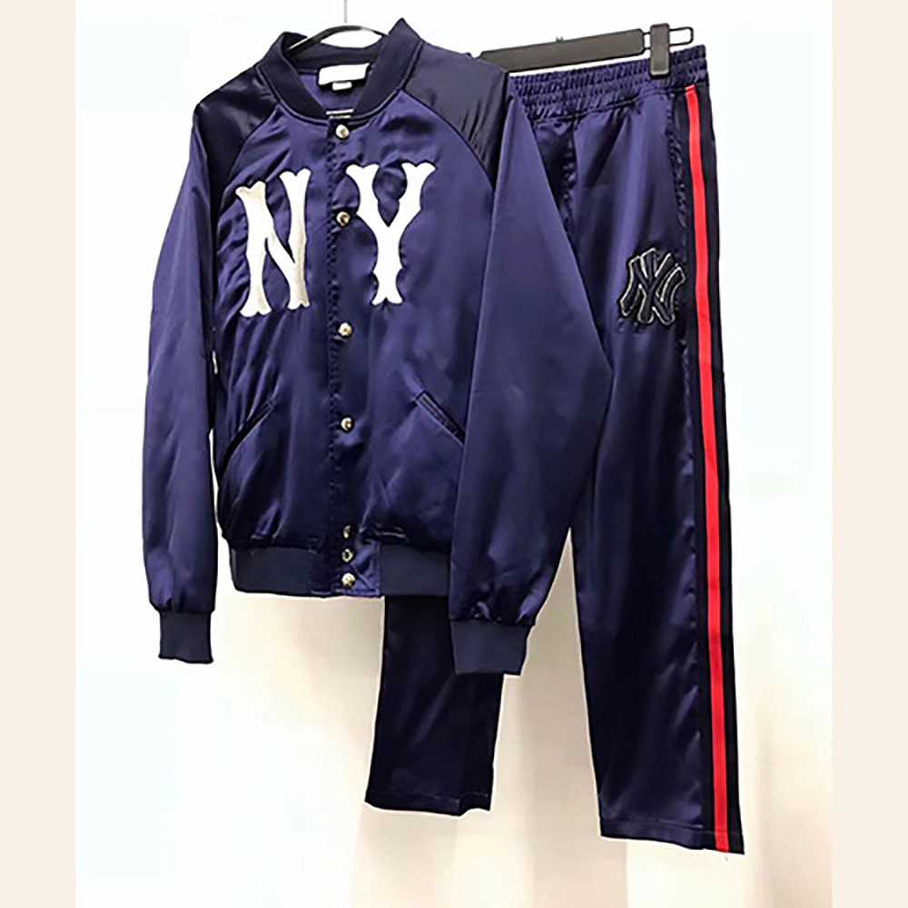 Gucci Men s Jacket Tracksuit With NY Yankees Patch Blue YSL DSQUARED2